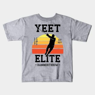 Yeet Elite Hammerthrow Retro Track N Field Athlete Kids T-Shirt